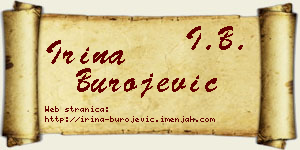 Irina Burojević vizit kartica